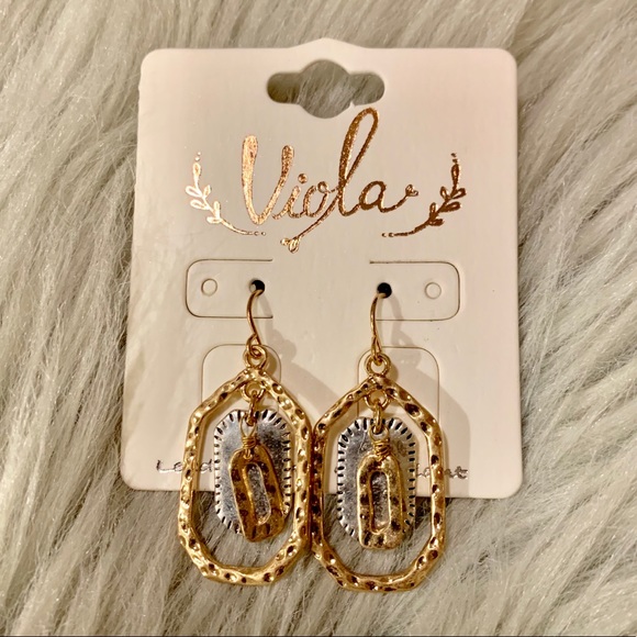 NWT • gold silver brass dainty earrings - Picture 1 of 2